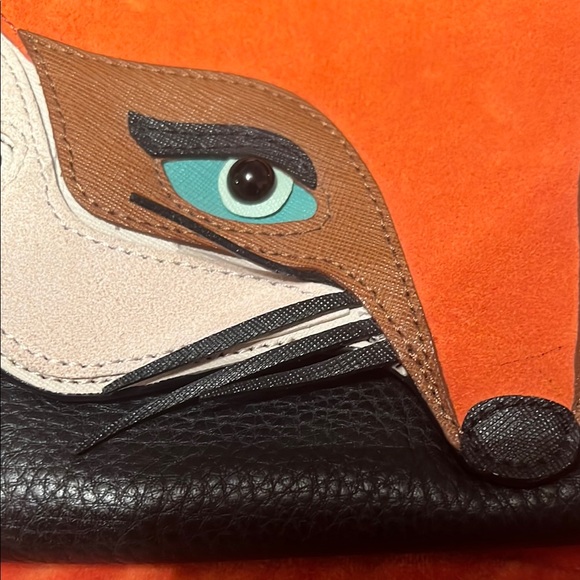 EUC Kate Spade On the Sly Fox Face Leather Clutch - Picture 2 of 5